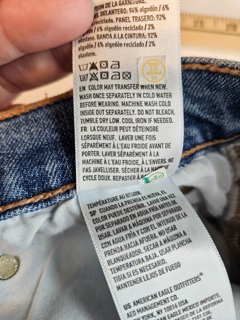 American Eagle Low Rise Baggy Straight Jean Medium Wash Women's Size 14 Long NEW - Picture 8 of 12
